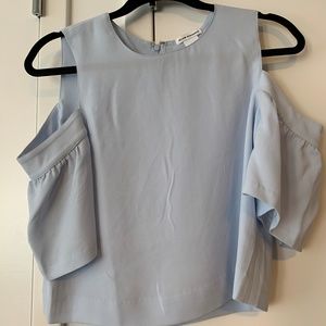 Club Monaco Light Blue Cold-Shoulder Blouse